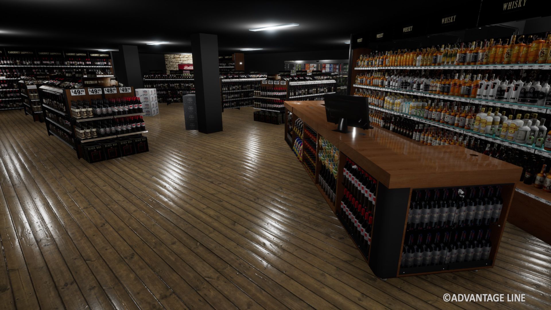 Liquor Store in the Unreal 4 Engine for real time walk throughs